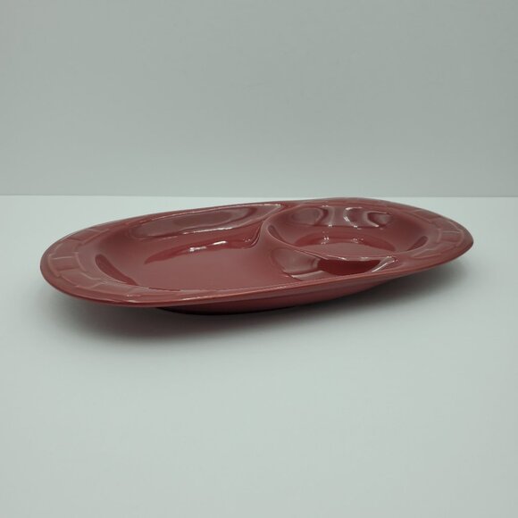 Longaberger Woven Traditions Paprika Soup & Sandwich Plate Oval Lunch Snack Tray - Picture 3 of 6